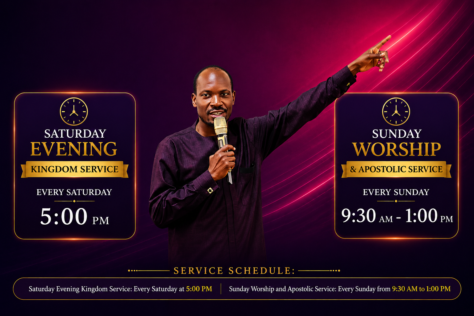 Dominion POWER Ecclesia Ministries Weekly Service Schedule